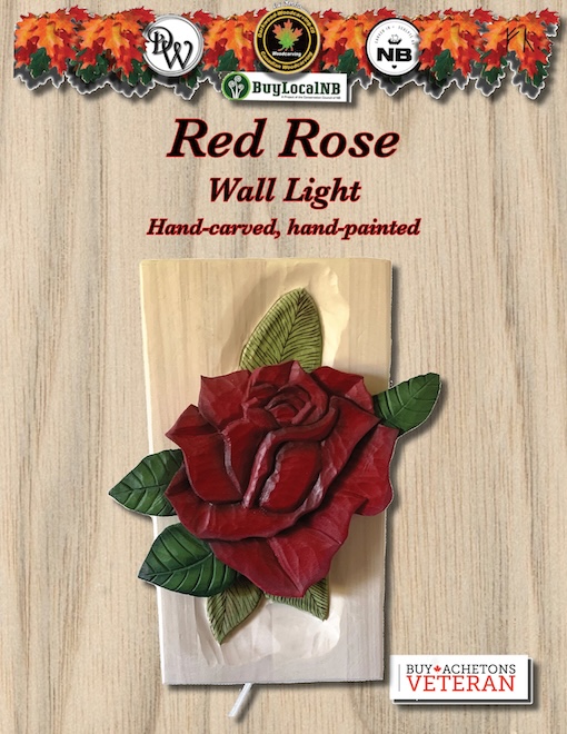 Red Rose Wall Light