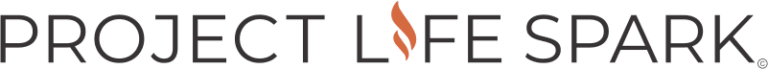 PROJECT LIFE SPARK LOGO black text with orange flame 768x69